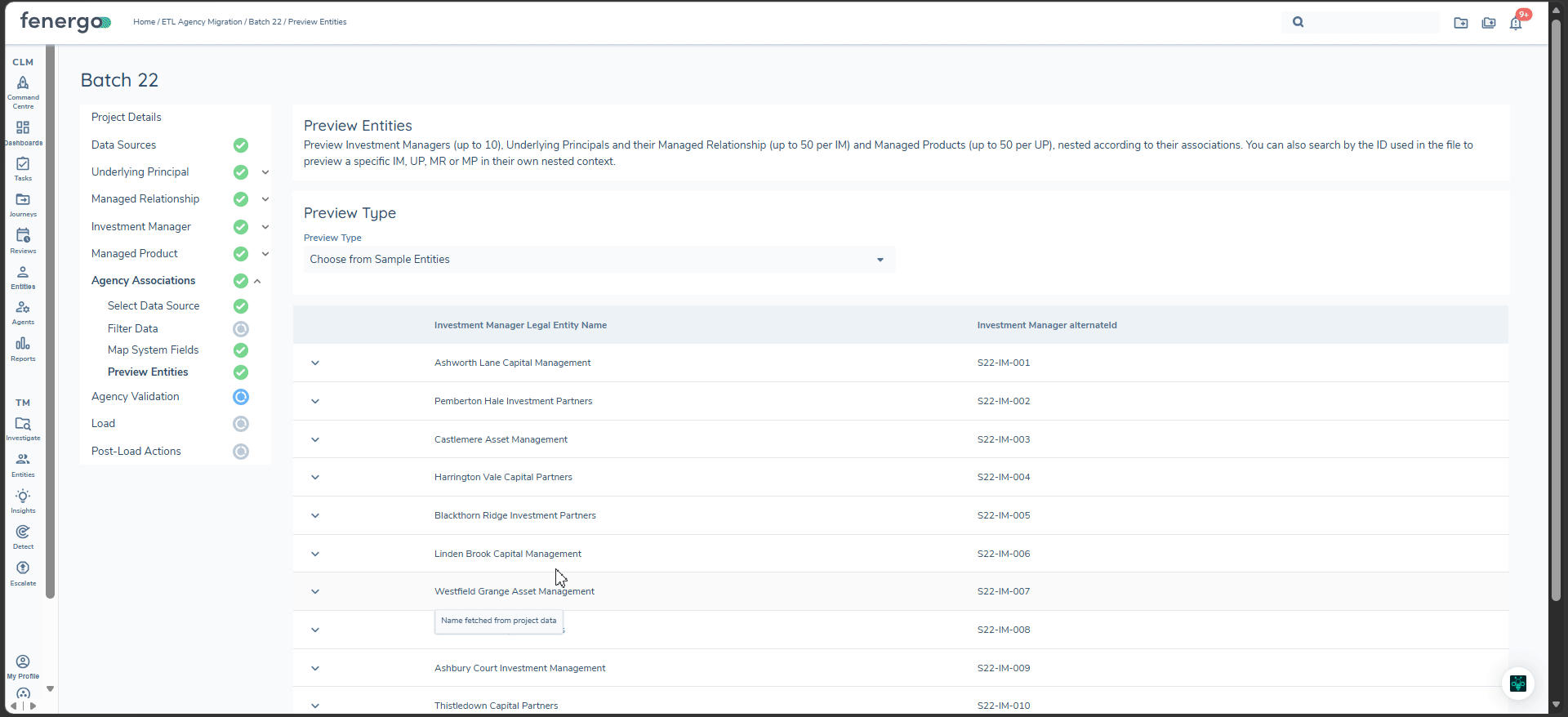 Agency Associations Preview Step