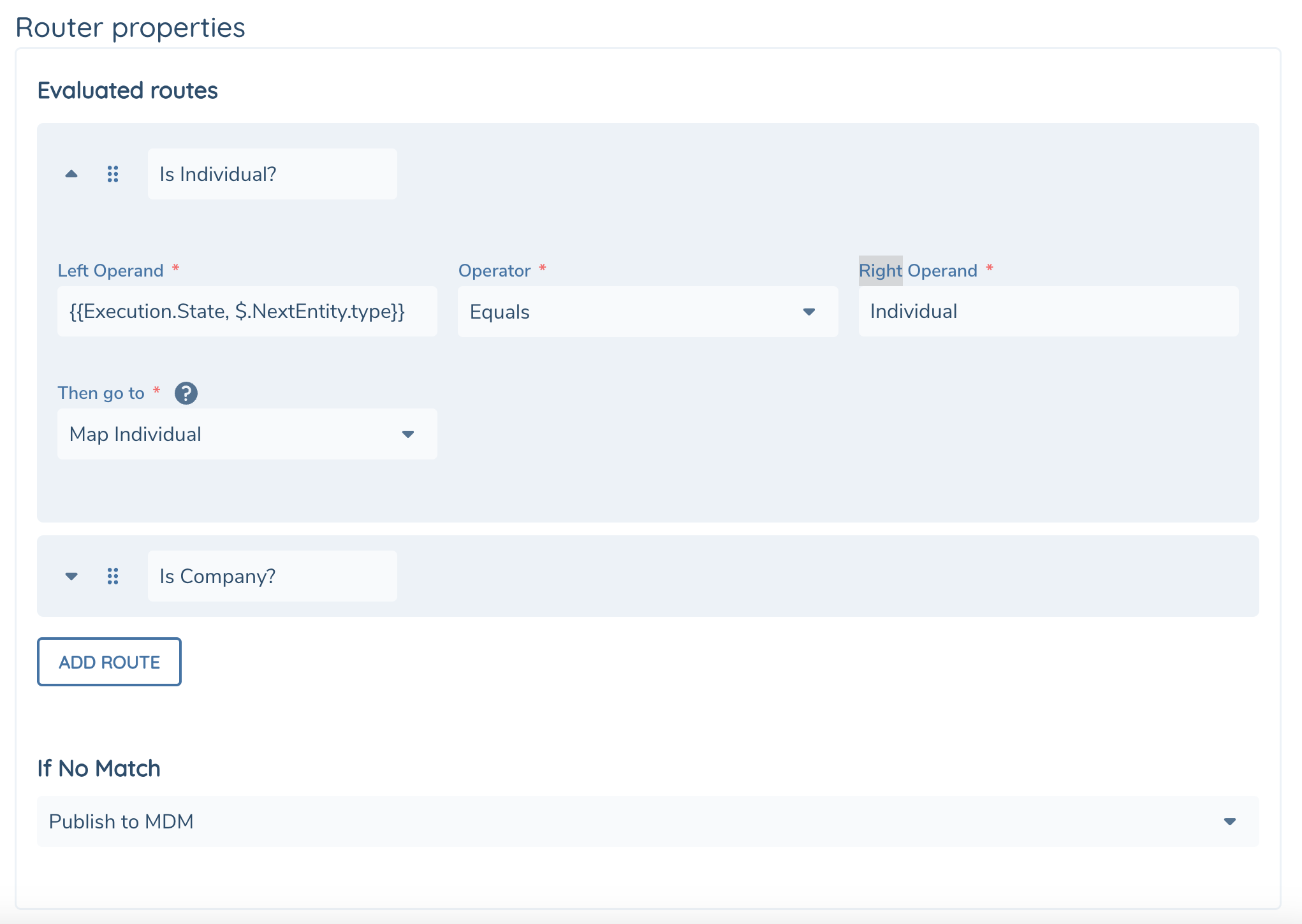 Router Task Options - Input