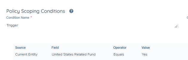 Account Related Fund Policy Condition