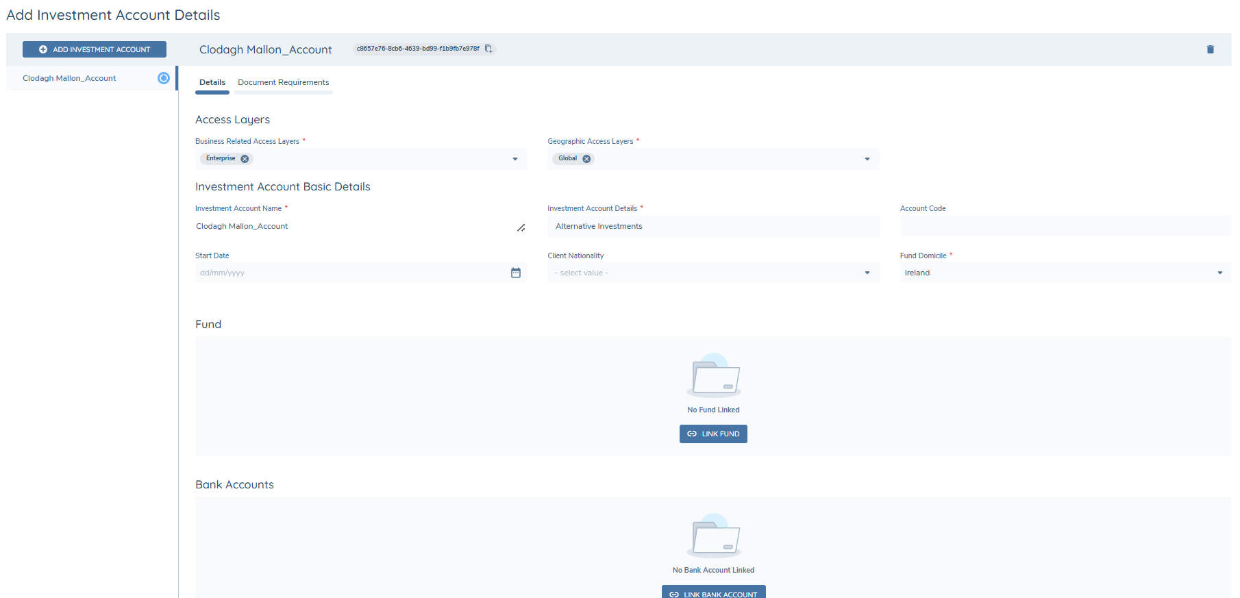 Investment Account Details
