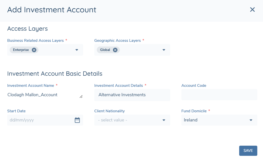 Investment Account Capture