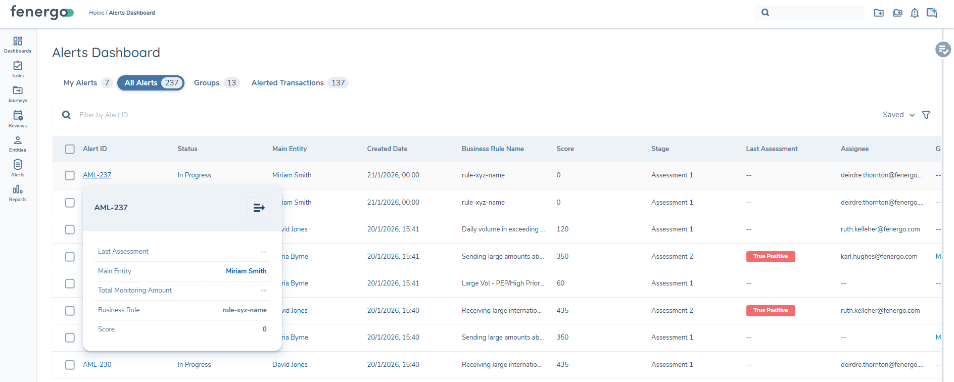 Alert Details Popover