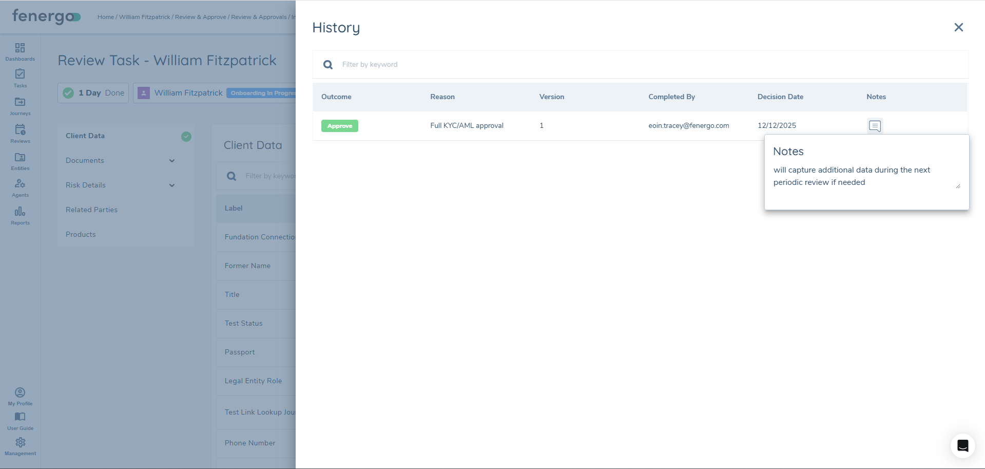 Decision Outcome and Audit