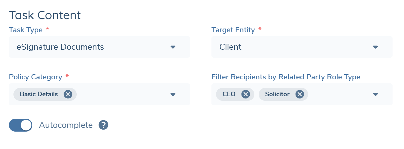 Autocomplete eSignature