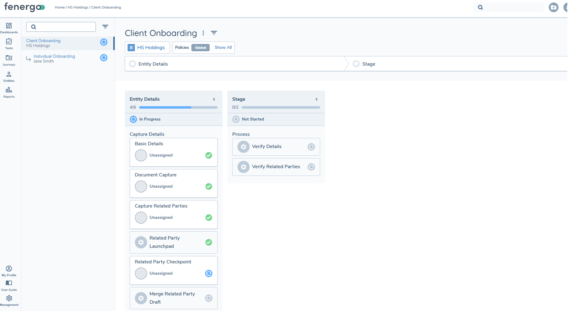 Journey triggered for beneficial owner