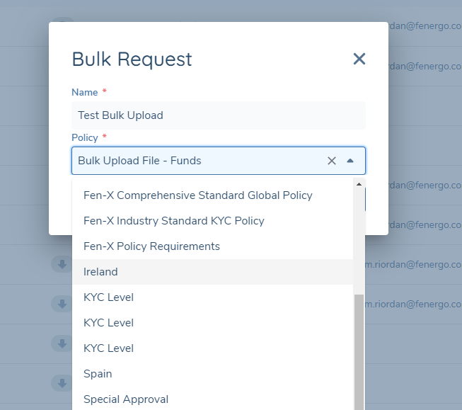 Bulk Requests Modal