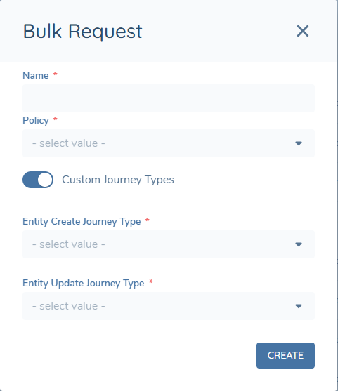 Bulk Upload Modal Custom Journey Types
