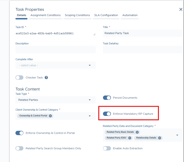 Data Completion Checks Toggle
