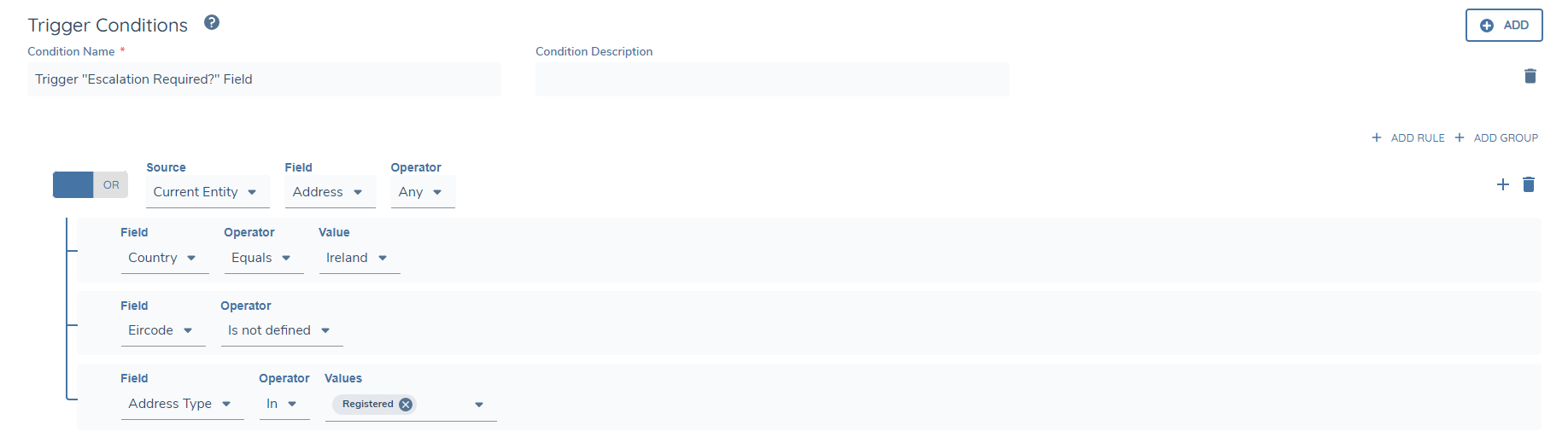 Data Group Conditions