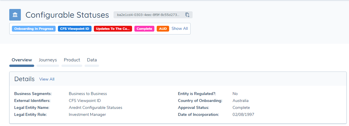 Entity Overview of CSs