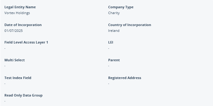 Entity Profile Details