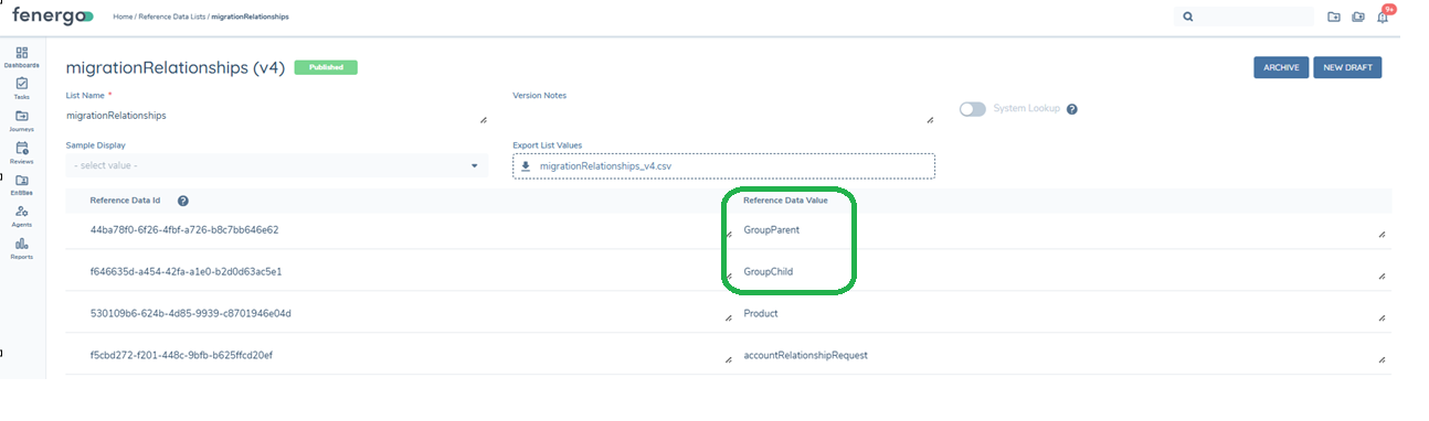 Relationship dropdown