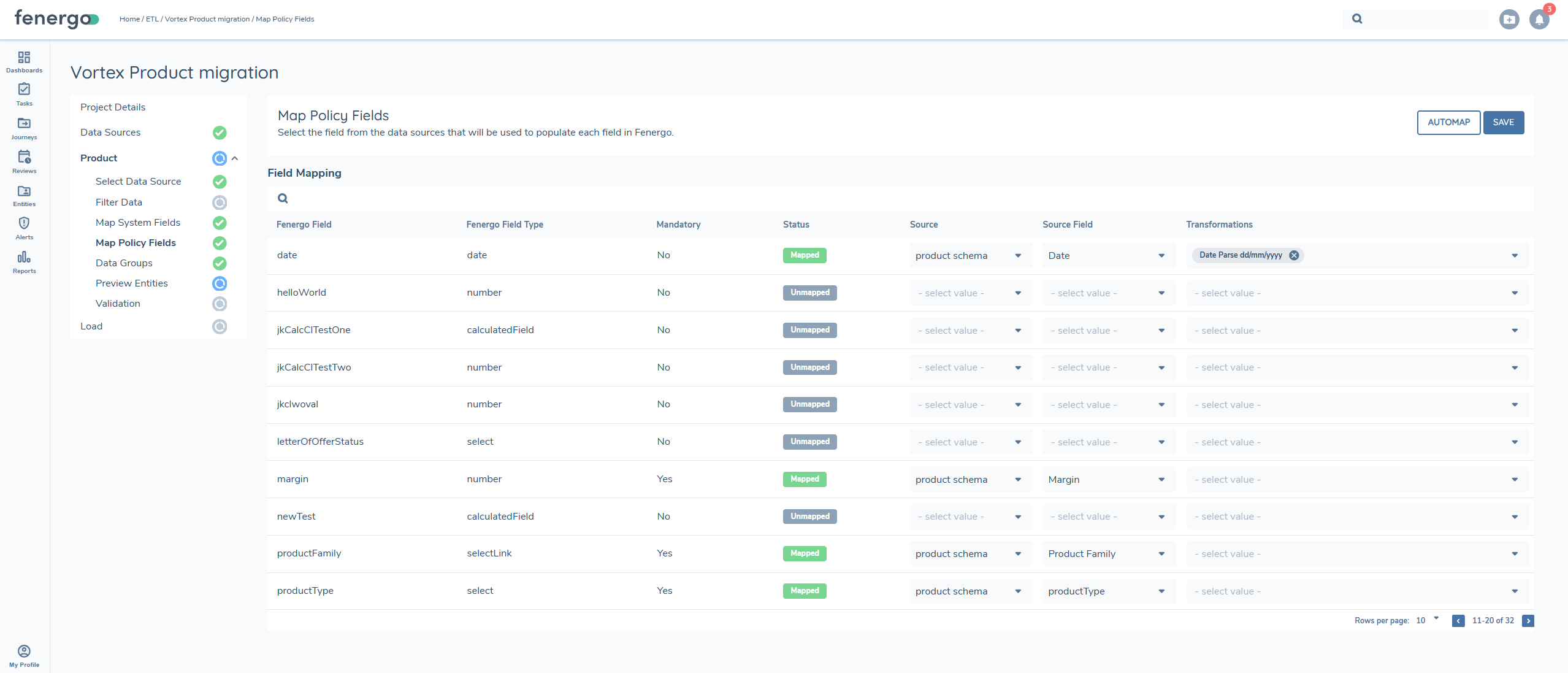 Product Map System Fields