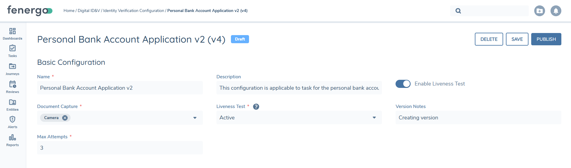 ID&amp;V Configuration