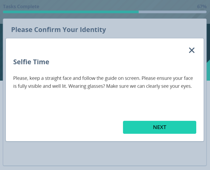 ID&amp;V Selfie Capture