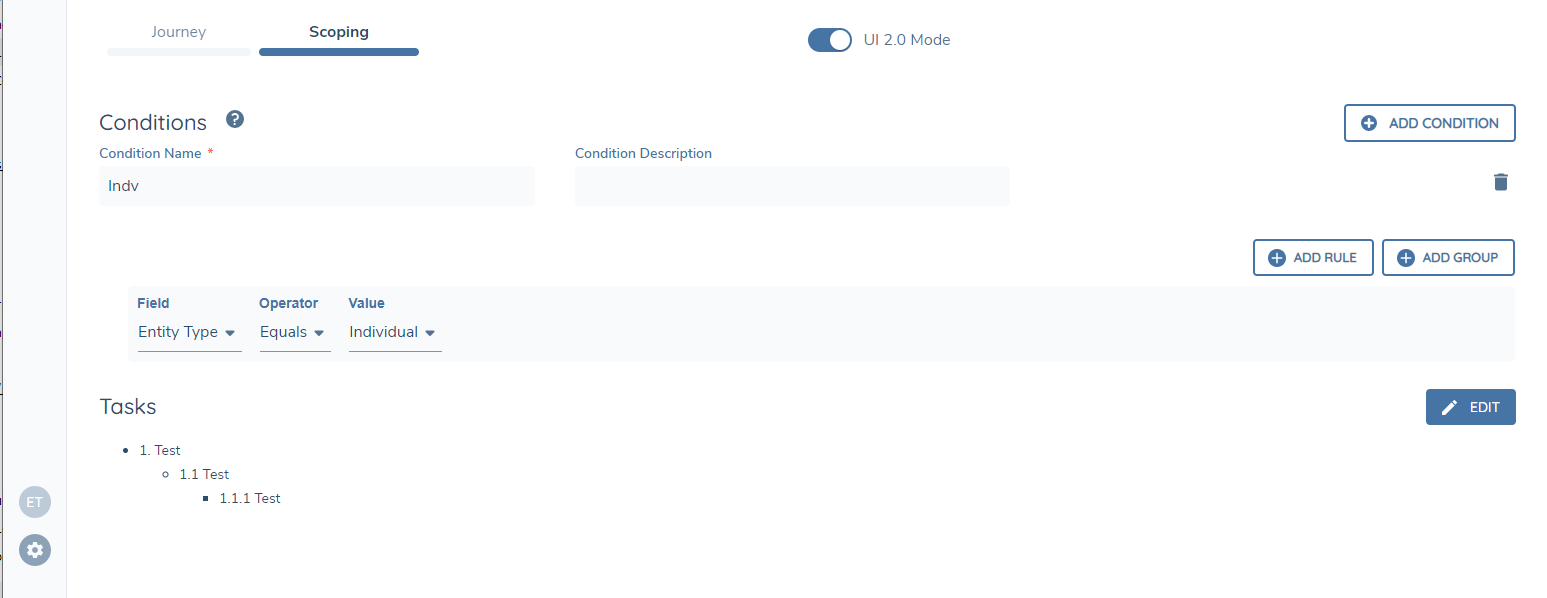 Journey Scoping Conditions