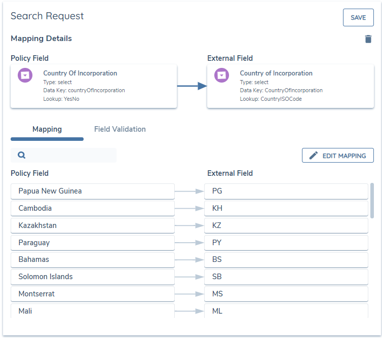 The Mapping Details Panel
