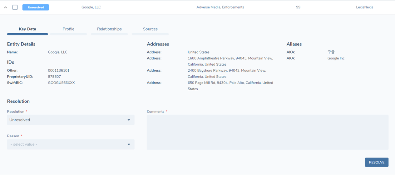 Individual Match Resolution