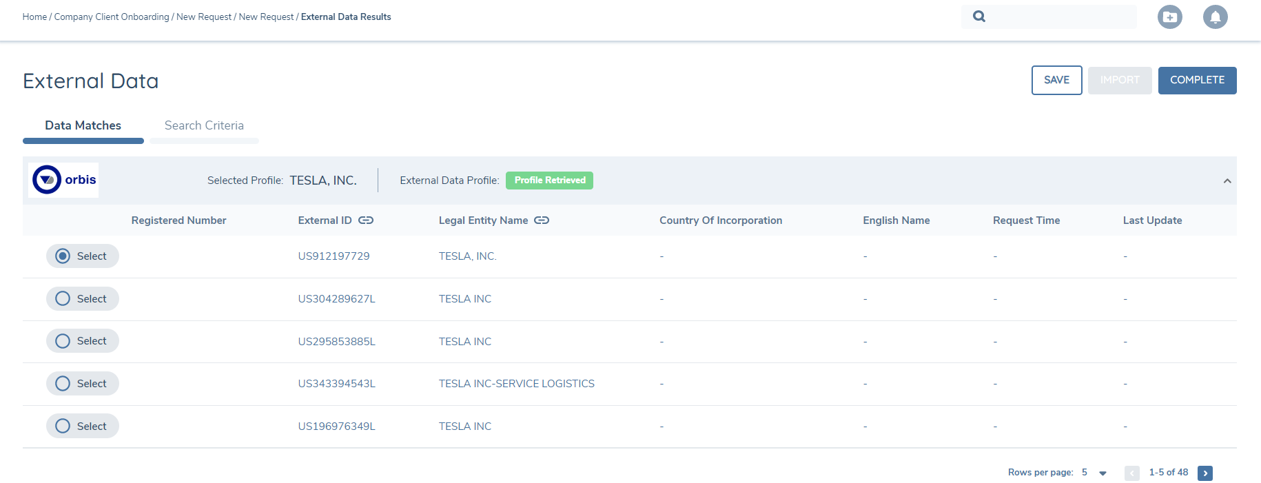 Initial Search Results