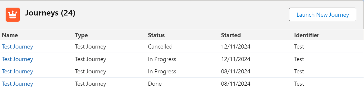 Journey Cancellation Button