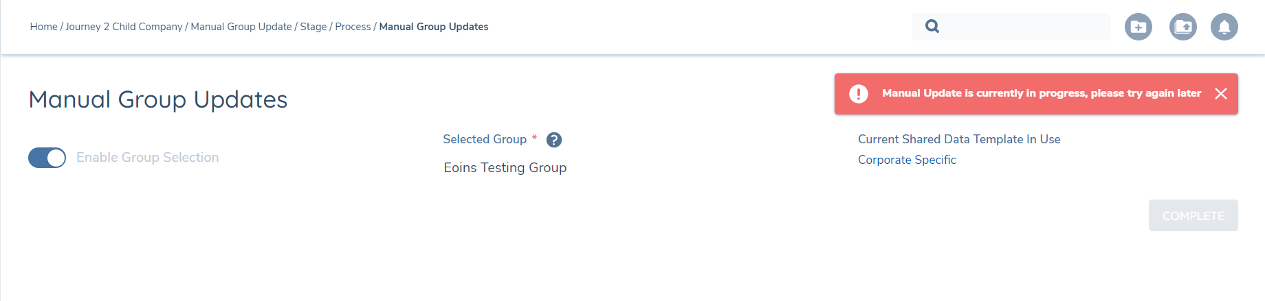 Manual Group Updates task - read only state