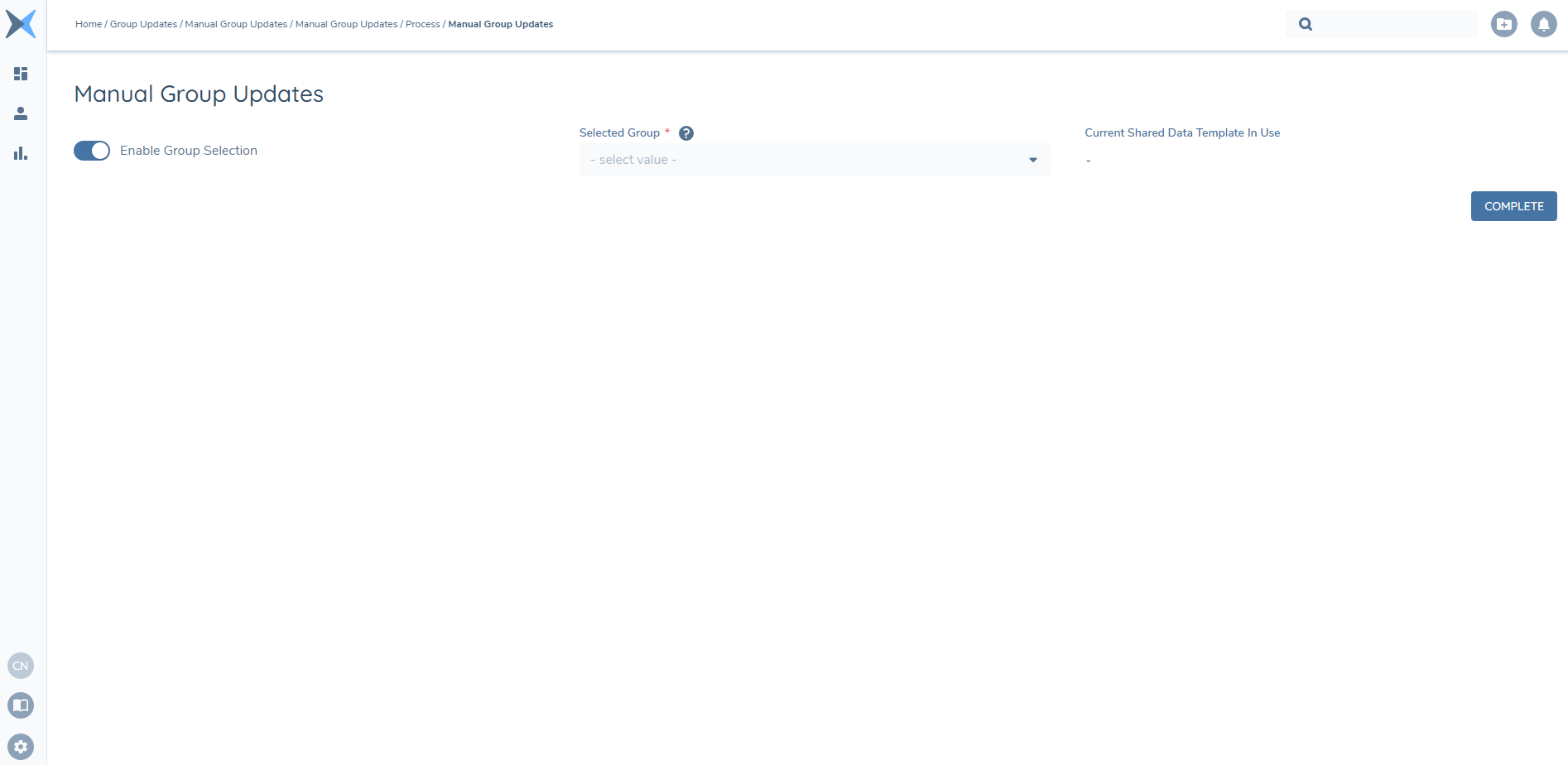 Manual Group Updates task