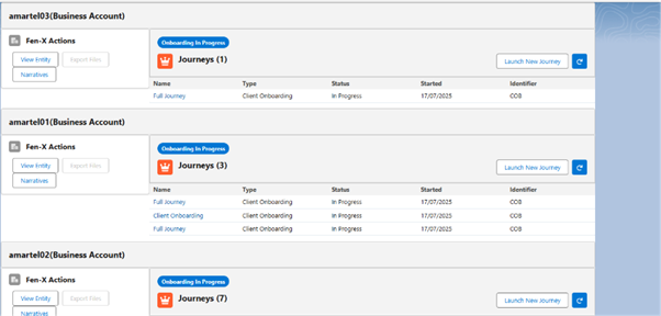 Multiple journey lists