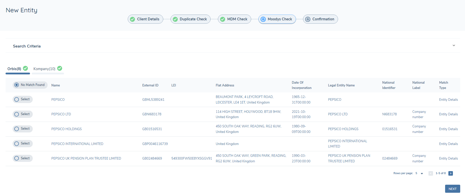 New Request - Duplicate Search