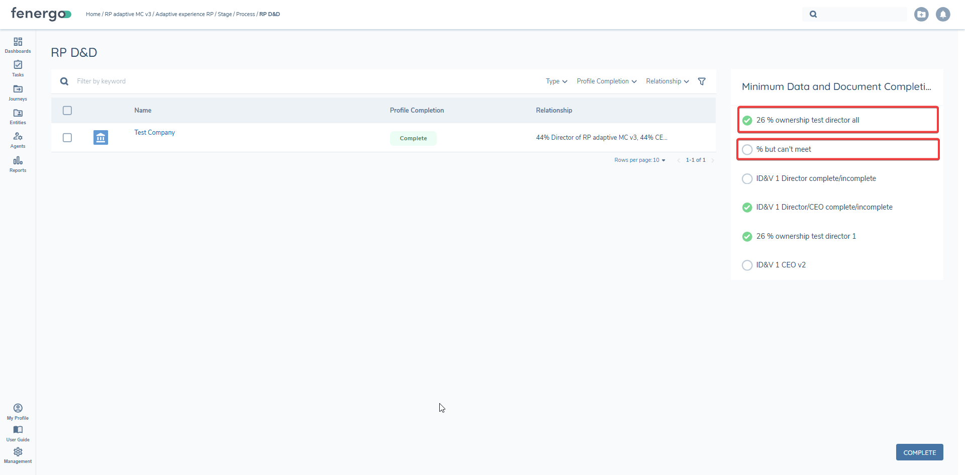 O&amp;C configuration requirements