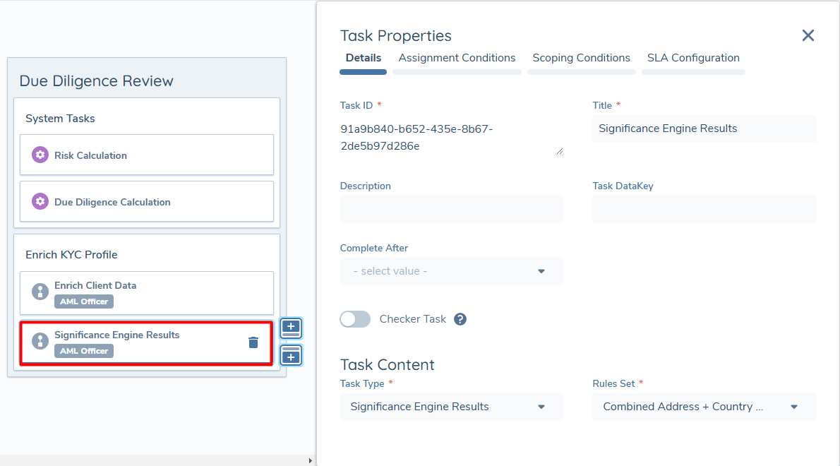 Configuring the SE Task