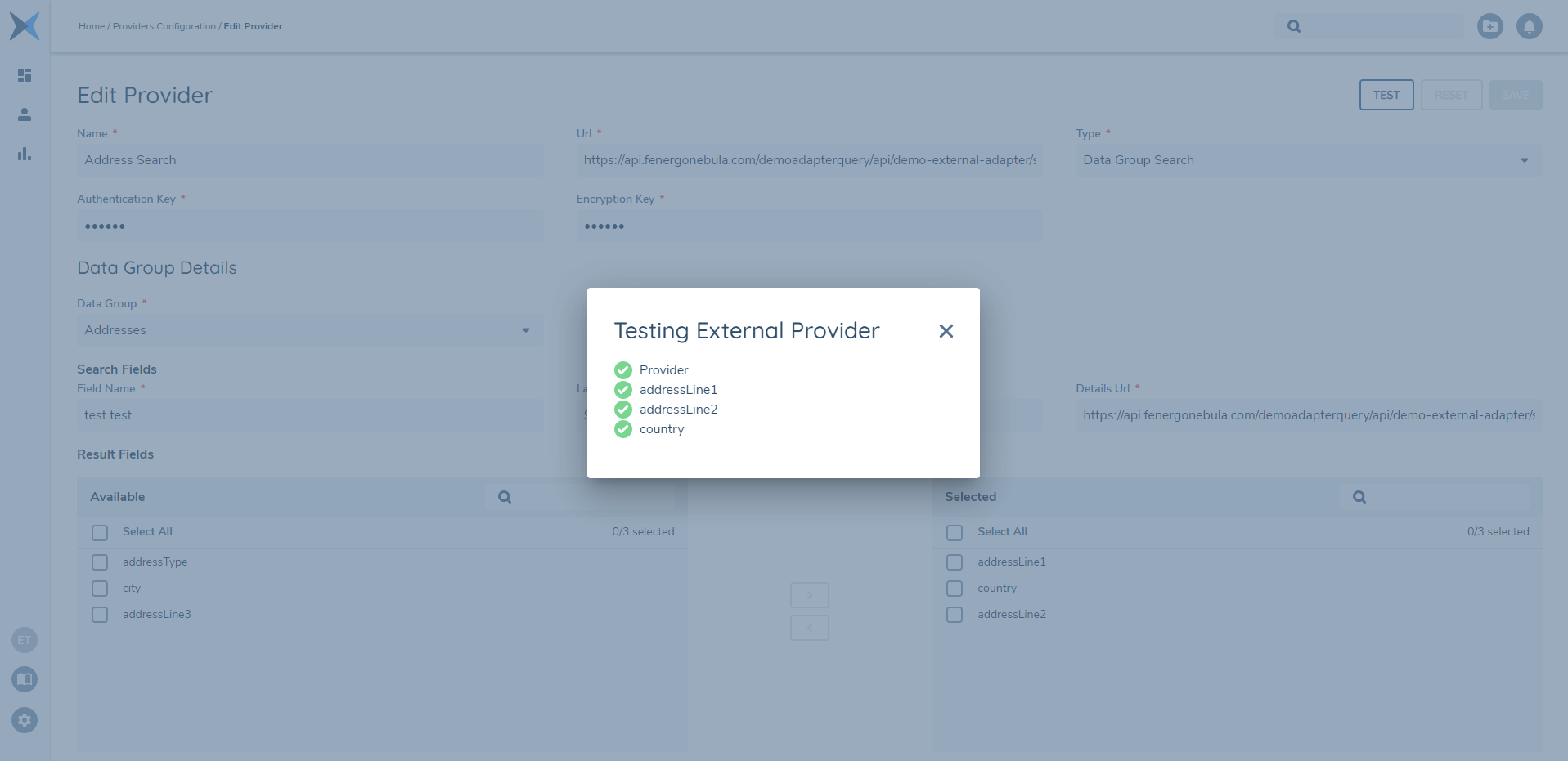 External Provider Data Group Success