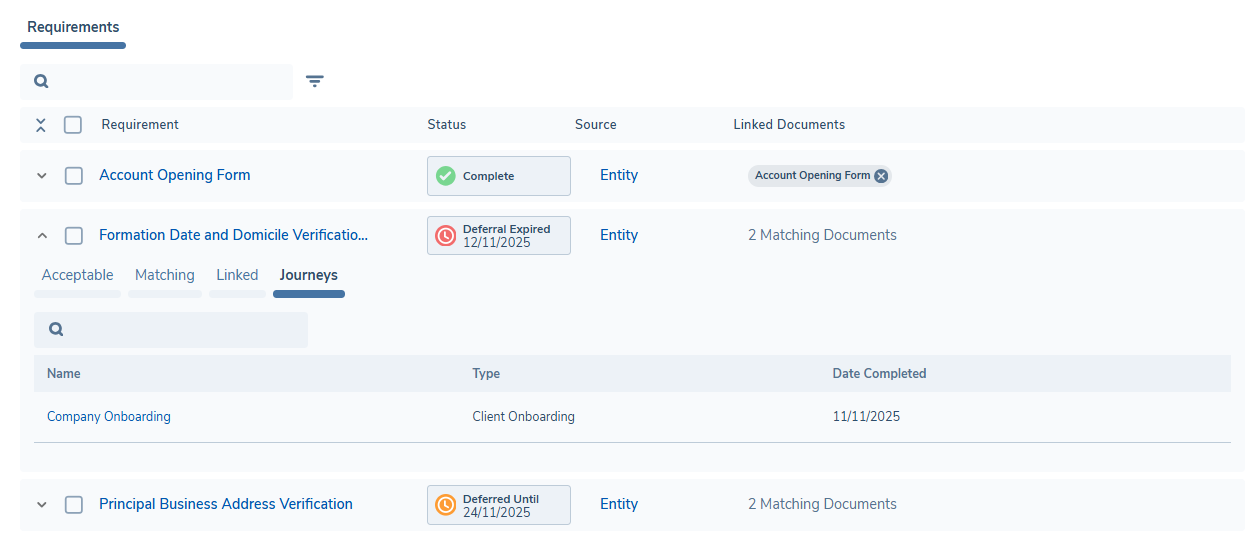 Deferred Documents Review Task Expanded Row