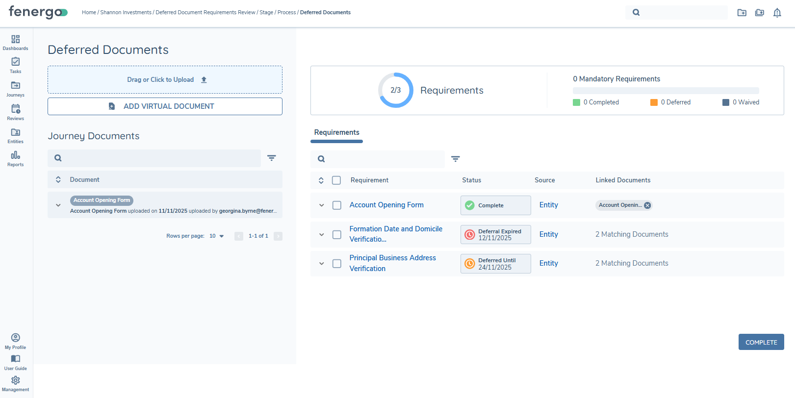 Deferred Documents Review Task